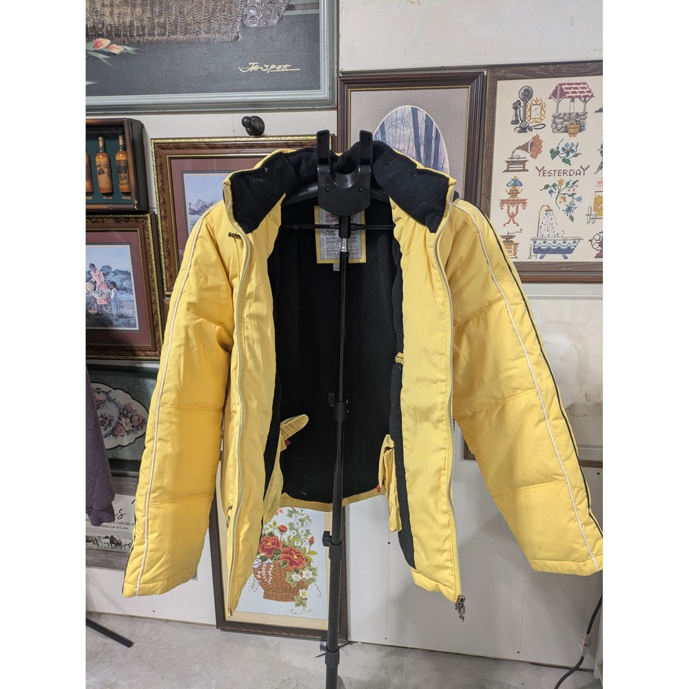 ZeroXposur Yellow Puffer Jacket Mens Large Fleece Lined Water Repellent Coat